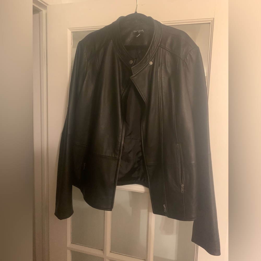 Long Tall Sally Black Leather Jacket - US 16